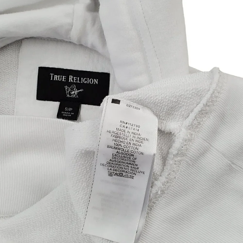TRUE RELIGION WHITE HOODIE SIZE SMALL